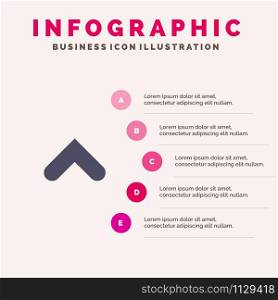 Arrow, Arrows, Up, Sign Solid Icon Infographics 5 Steps Presentation Background