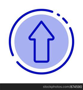 Arrow, Arrows, Up, Upload Blue Dotted Line Line Icon