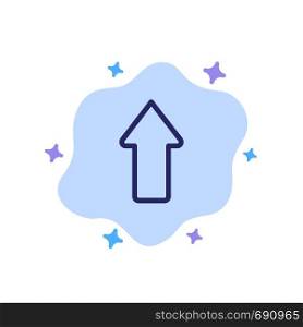 Arrow, Arrows, Up, Upload Blue Icon on Abstract Cloud Background