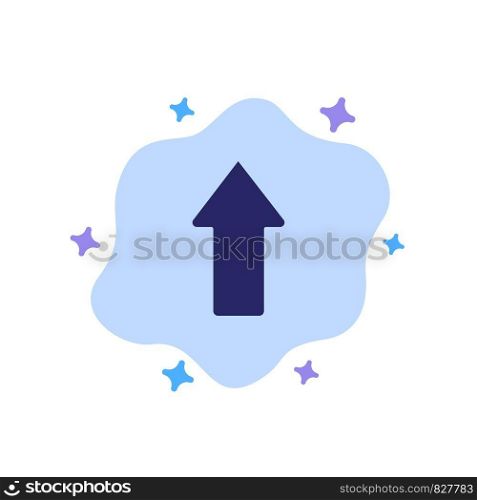 Arrow, Arrows, Up, Upload Blue Icon on Abstract Cloud Background