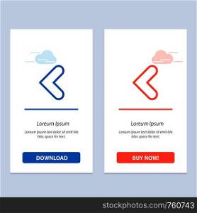 Arrow, Back, Backward, Left Blue and Red Download and Buy Now web Widget Card Template