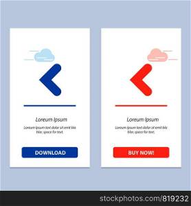 Arrow, Back, Backward, Left Blue and Red Download and Buy Now web Widget Card Template