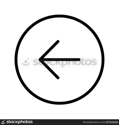 Arrow back circle icon line isolated on white background. Black flat thin icon on modern outline style. Linear symbol and editable stroke. Simple and pixel perfect stroke vector illustration.