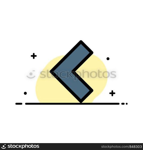 Arrow, Back, Left Business Flat Line Filled Icon Vector Banner Template