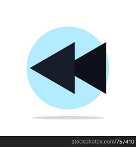 Arrow, Back, Reverse, Rewind Abstract Circle Background Flat color Icon