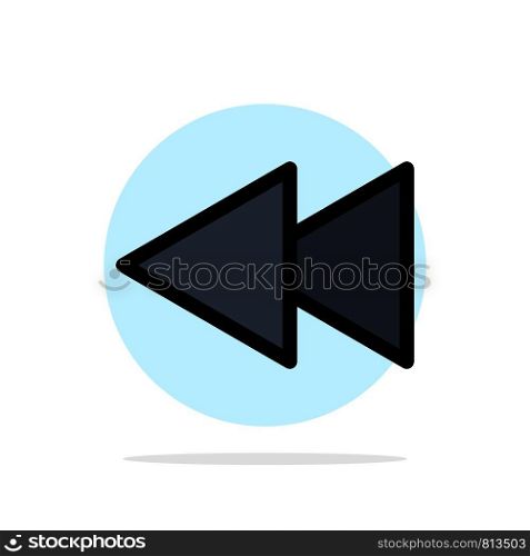 Arrow, Back, Reverse, Rewind Abstract Circle Background Flat color Icon