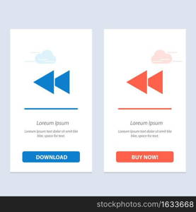 Arrow, Back, Reverse, Rewind  Blue and Red Download and Buy Now web Widget Card Template