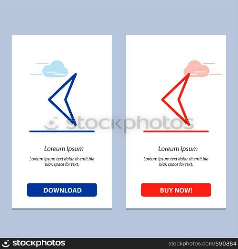 Arrow, Back, Sign Blue and Red Download and Buy Now web Widget Card Template