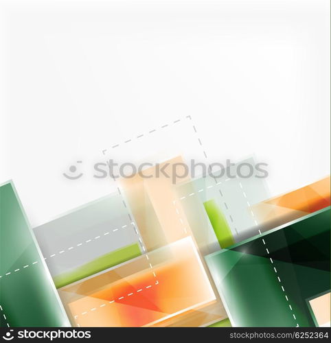 Arrow background. Vector web brochure, internet flyer, wallpaper or cover poster design. Geometric style, colorful realistic glossy arrow shapes with copyspace. Directional idea banner