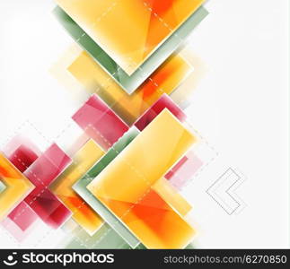 Arrow background. Vector web brochure, internet flyer, wallpaper or cover poster design. Geometric style, colorful realistic glossy arrow shapes with copyspace. Directional idea banner