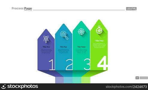 Arrow bar chart slide template. Business data. Graph, diagram, design. Creative concept for infographic, project. Can be used for topics like sequence, steps, startup