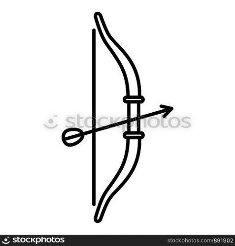 Arrow bow icon. Outline arrow bow vector icon for web design isolated on white background. Arrow bow icon, outline style