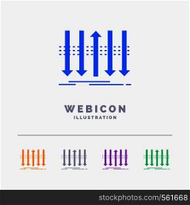 Arrow, business, distinction, forward, individuality 5 Color Glyph Web Icon Template isolated on white. Vector illustration. Vector EPS10 Abstract Template background
