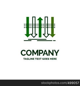 Arrow, business, distinction, forward, individuality Flat Business Logo template. Creative Green Brand Name Design.