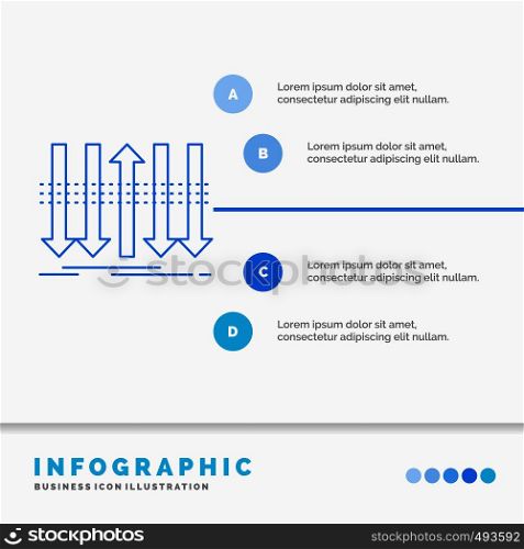 Arrow, business, distinction, forward, individuality Infographics Template for Website and Presentation. Line Blue icon infographic style vector illustration. Vector EPS10 Abstract Template background
