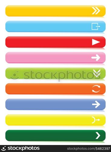 Arrow buttons. Collection of buttons with arrows. A vector illustration