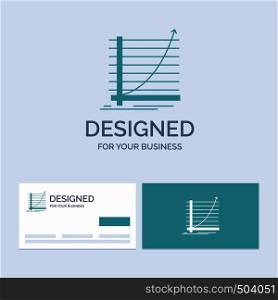 Arrow, chart, curve, experience, goal Business Logo Glyph Icon Symbol for your business. Turquoise Business Cards with Brand logo template.. Vector EPS10 Abstract Template background