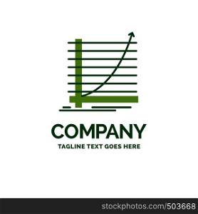 Arrow, chart, curve, experience, goal Flat Business Logo template. Creative Green Brand Name Design.