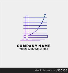 Arrow, chart, curve, experience, goal Purple Business Logo Template. Place for Tagline. Vector EPS10 Abstract Template background