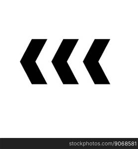 Arrow chevron symbol. Black arrows symbols set.  Warning striped arrow . Vector illustration