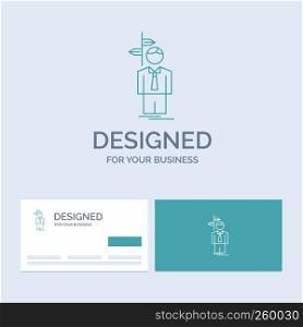 Arrow, choice, choose, decision, direction Business Logo Line Icon Symbol for your business. Turquoise Business Cards with Brand logo template