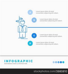 Arrow, choice, choose, decision, direction Infographics Template for Website and Presentation. Line Blue icon infographic style vector illustration
