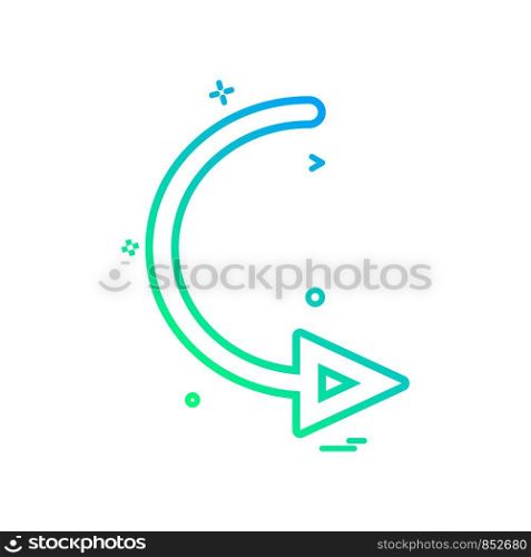 arrow circle right turn icon vector design