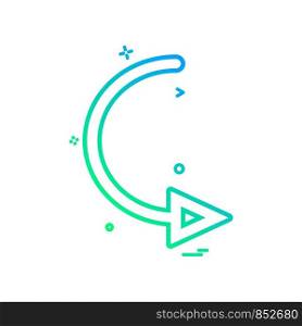 arrow circle right turn icon vector design