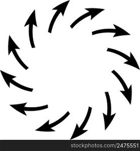 Arrow circles, circular path directional arrows different directions circle diagram