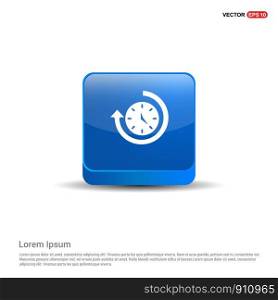 Arrow Clock Icon - 3d Blue Button.