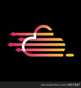 Arrow cloud vector logo template design