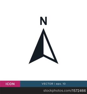Arrow Compass Icon Vector Logo Template. North Direction.