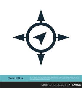 Arrow Compass Navigator Icon Vector Logo Template Illustration Design. Vector EPS 10.