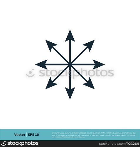 Arrow Compass Rose Icon Vector Logo Template Illustration Design. Vector EPS 10.