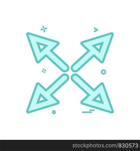 arrow cross fourway icon vector design