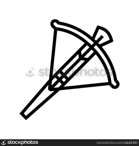 arrow crossbow line icon vector. arrow crossbow sign. isolated contour symbol black illustration. arrow crossbow line icon vector illustration