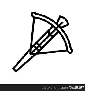 arrow crossbow line icon vector. arrow crossbow sign. isolated contour symbol black illustration. arrow crossbow line icon vector illustration