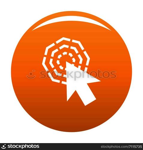 Arrow cursor click icon. Simple illustration of arrow cursor click vector icon for any design orange. Arrow cursor click icon vector orange