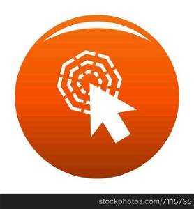 Arrow cursor click icon. Simple illustration of arrow cursor click vector icon for any design orange. Arrow cursor click icon vector orange