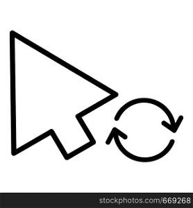 Arrow cursor loading icon. Simple illustration of arrow cursor loading vector icon for web. Arrow cursor loading icon, simple black style