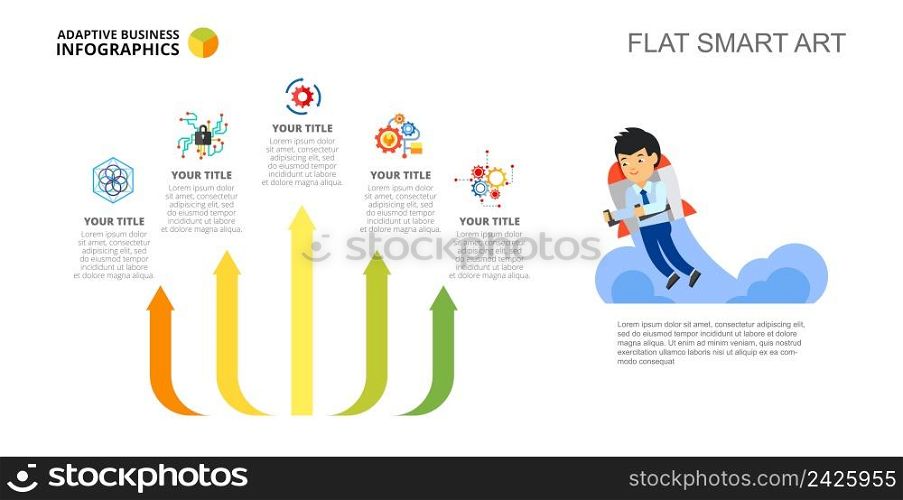 Arrow diagram. Option chart, graph, layout. Creative concept for infographics, presentation, project. Can be used for topics like electronics, engineering, technology.