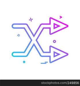Arrow direction intersecting right two icon vector design