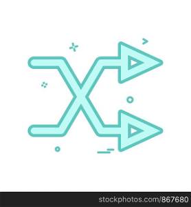Arrow direction intersecting right two icon vector design
