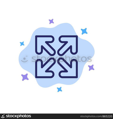 Arrow, Direction, Move Blue Icon on Abstract Cloud Background