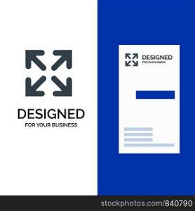 Arrow, Direction, Move Grey Logo Design and Business Card Template