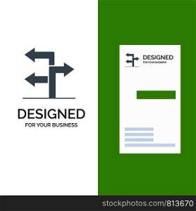Arrow, Direction, Navigation Grey Logo Design and Business Card Template