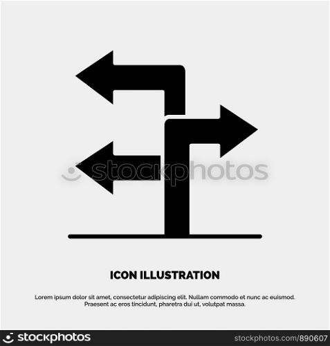 Arrow, Direction, Navigation solid Glyph Icon vector