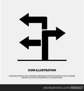 Arrow, Direction, Navigation solid Glyph Icon vector