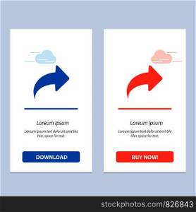 Arrow, Direction, Right, Forward Blue and Red Download and Buy Now web Widget Card Template