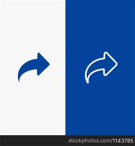 Arrow, Direction, Right, Forward Line and Glyph Solid icon Blue banner Line and Glyph Solid icon Blue banner